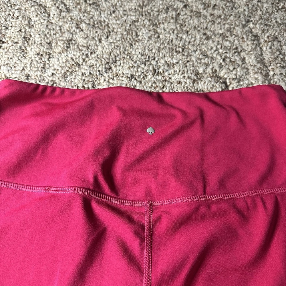 Kate Spade New York Women's Hot Pink Scallop Crop Leggings High Rise Size Small - Picture 8 of 10